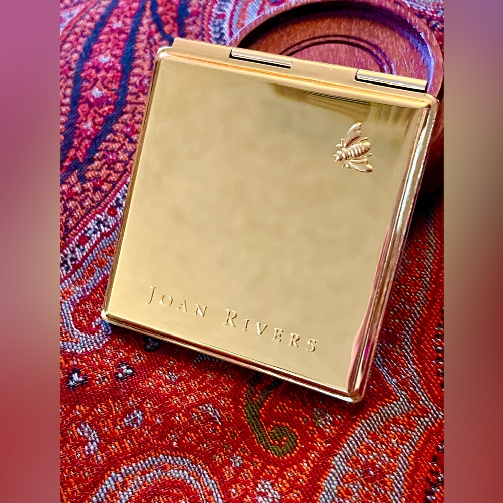 Joan Rivers Double Mirror Compact Featuring Bee Motif. Rare Condition.